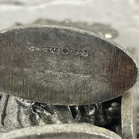 Vintage 1993 Metzke Pewter Old World Santa and Christmas Tree Figurine Set of 8 - Picture 10 of 10